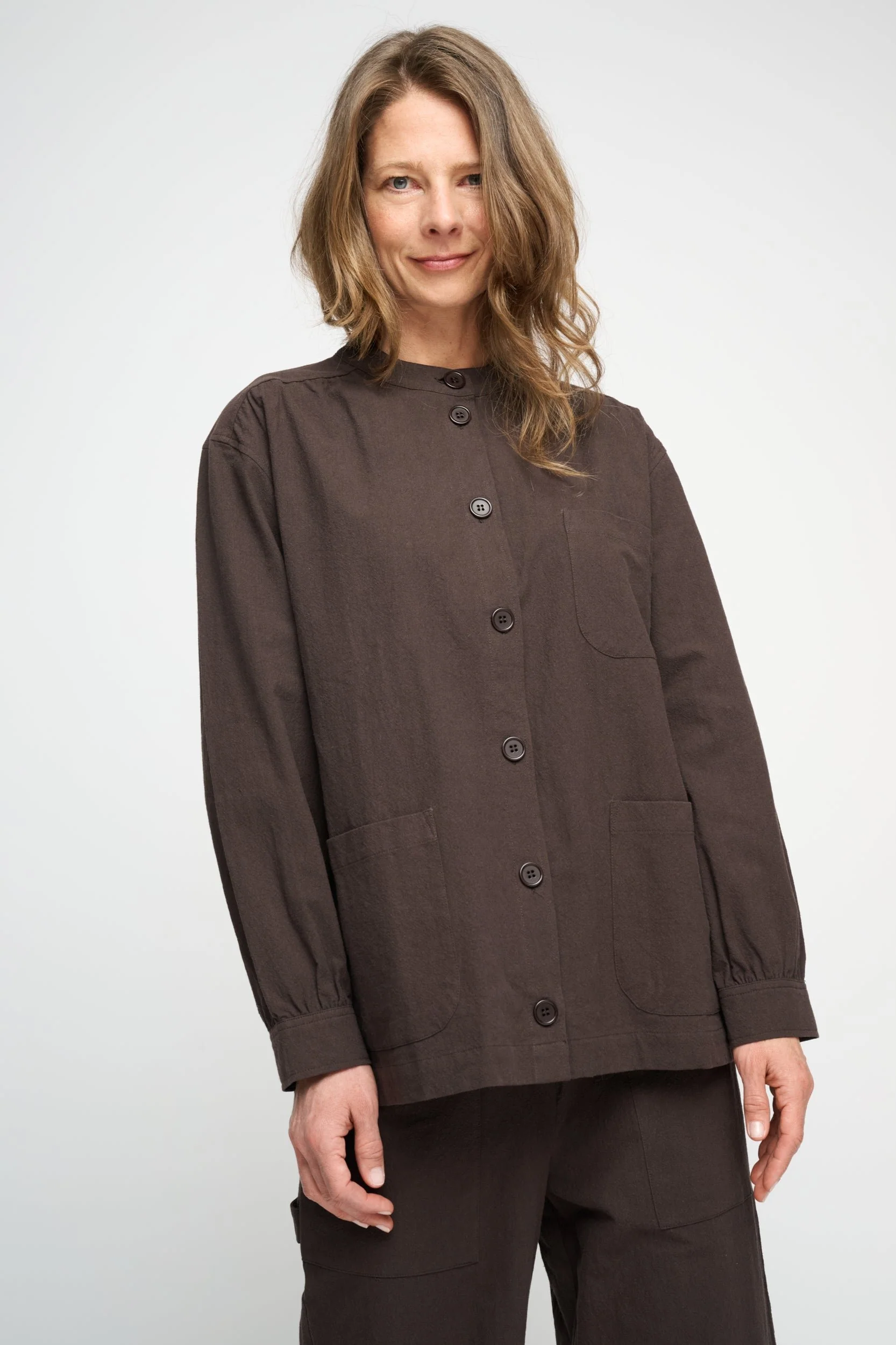 Moshi Moshi Mind  Tales Crepe skjorteblusen - Chocolate