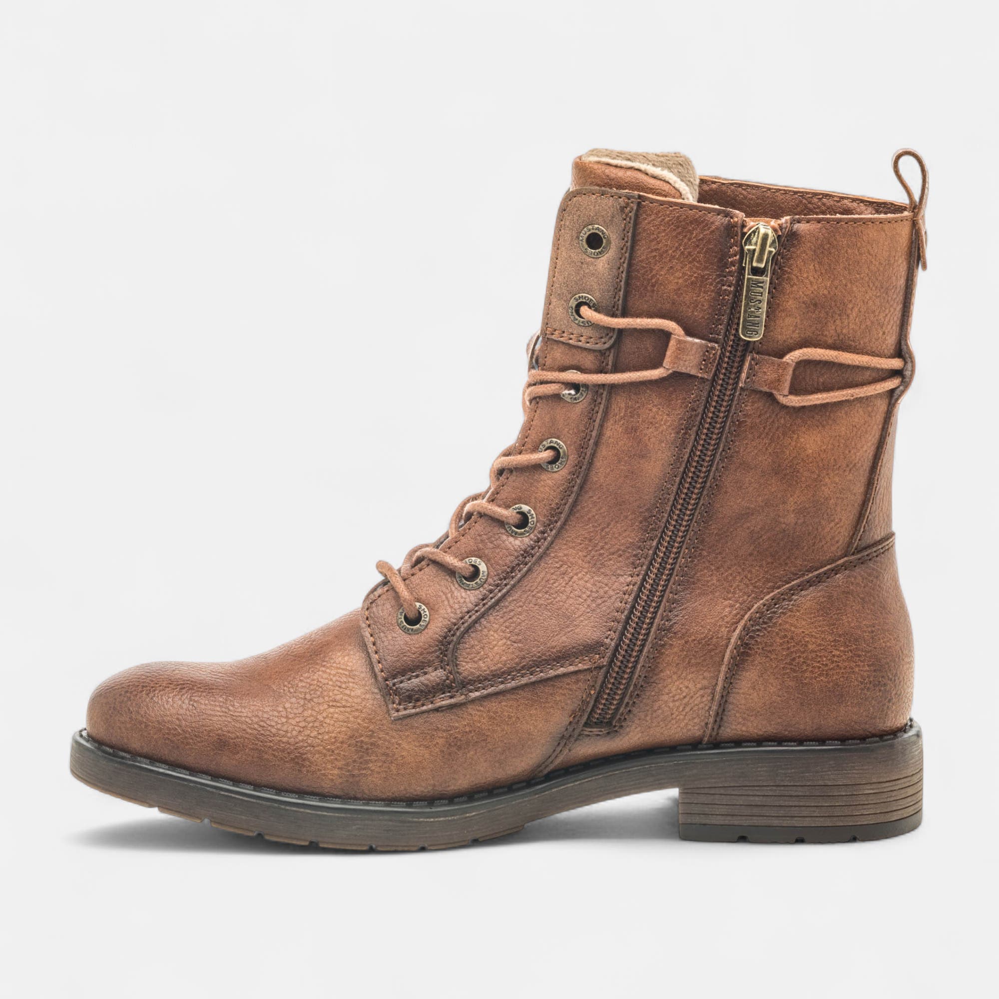 Bottines à lacets Femme cognac