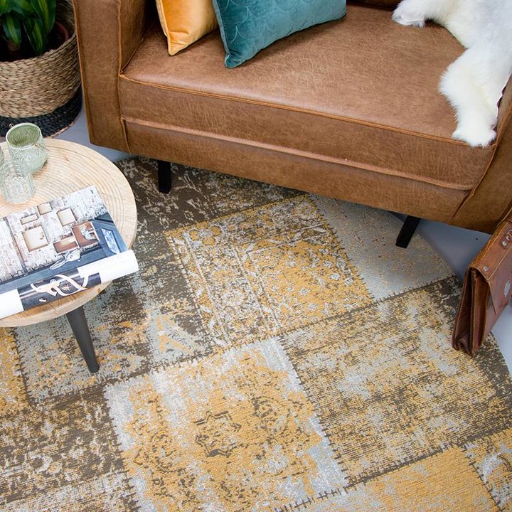 Patchwork vloerkleed - Dreams Okergeel