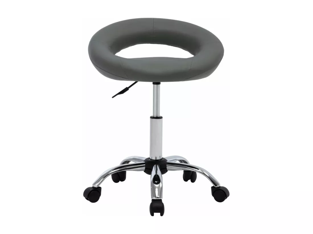 Chaise de travail roulante Gris Similicuir
