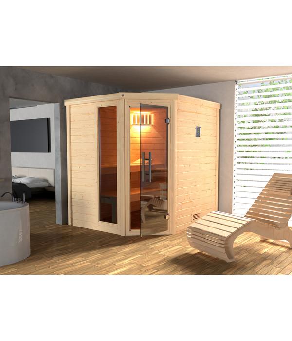 Weka Sauna Turku mit Glastür und Fenster