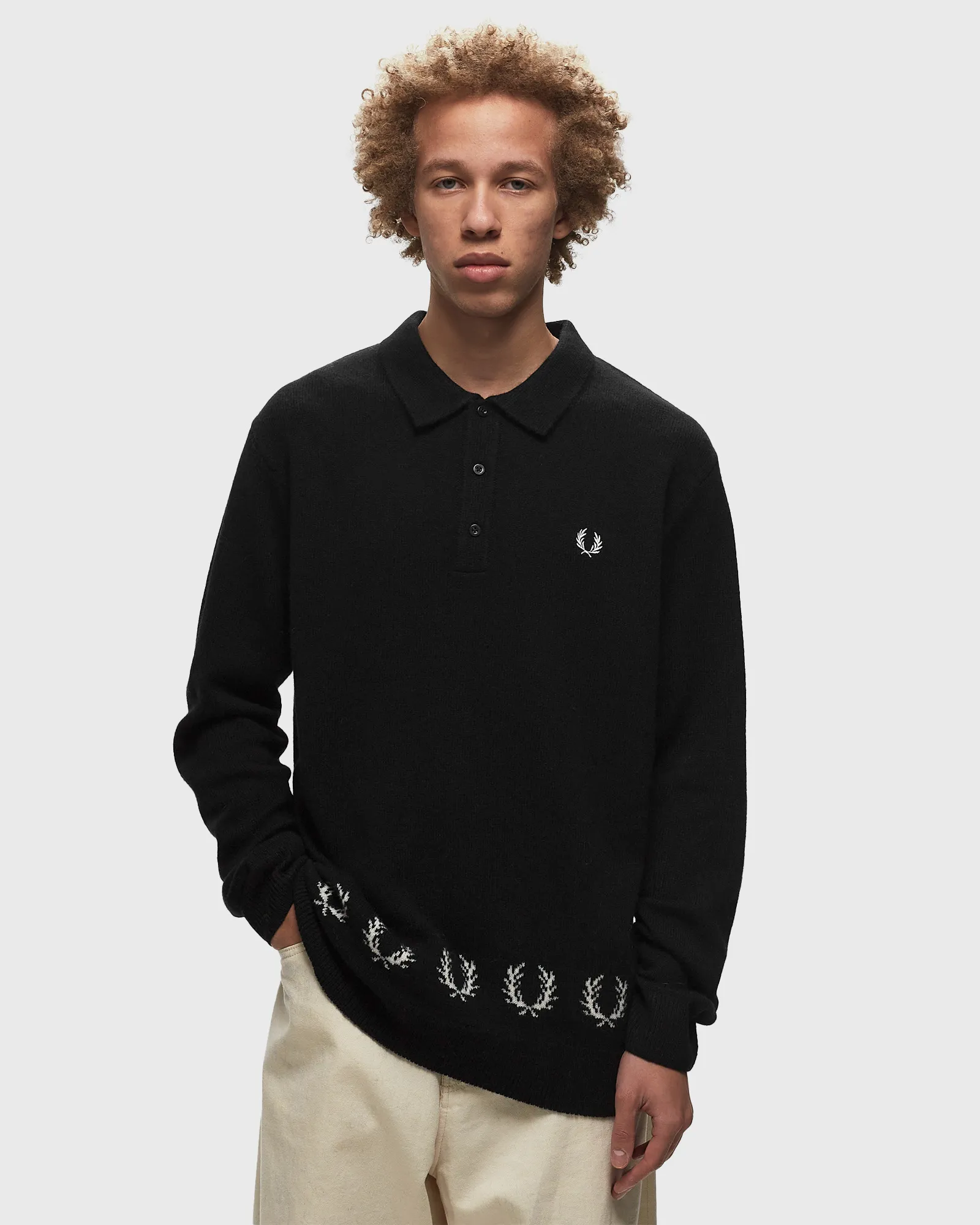 Fred Perry LAUREL WREATH TRIM KNIT SHIRT