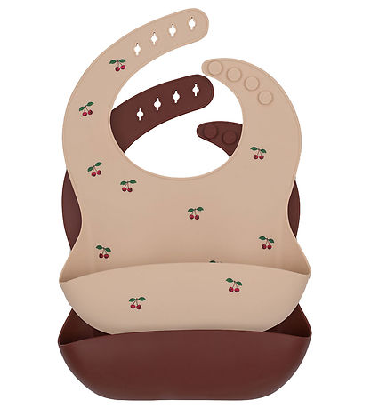 Konges Sløjd Lätzchen - Silikon - 2er-Pack - Cherry/Mocca