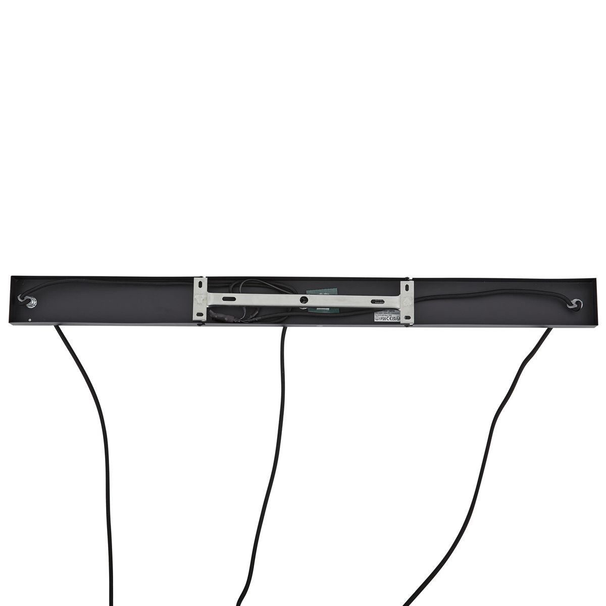 Design hanglamp zwart met regenboog glas langwerpig 3-lichts - Mallon