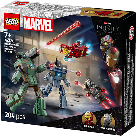 LEGO Marvel Iron Man og War Machine mod Hammer-droner 76320