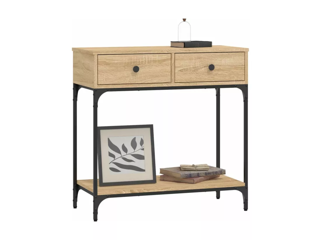 Table console chêne sonoma 75x34,5x75 cm bois d'ingénierie