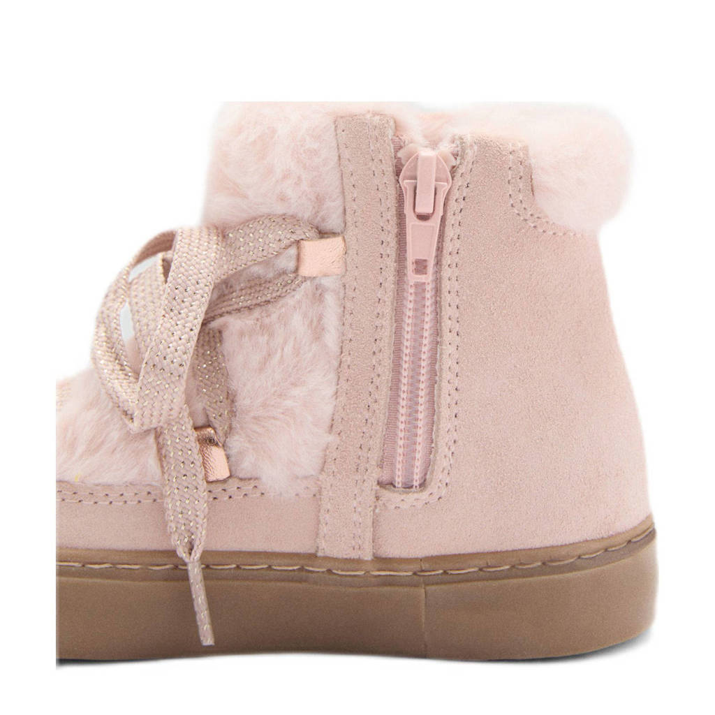 Mango Kids suède enkelboots lichtroze