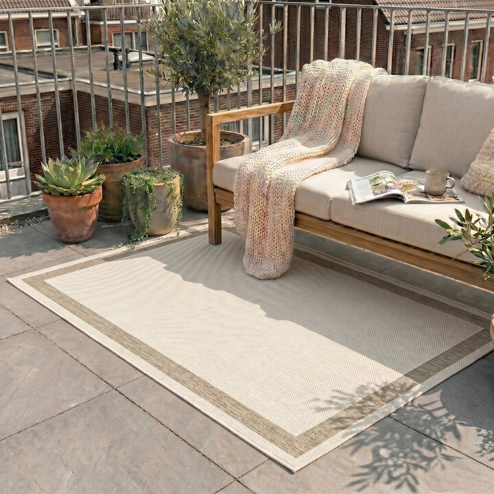 Jute buitenkleed - Nomad Edge Creme | Bohemian