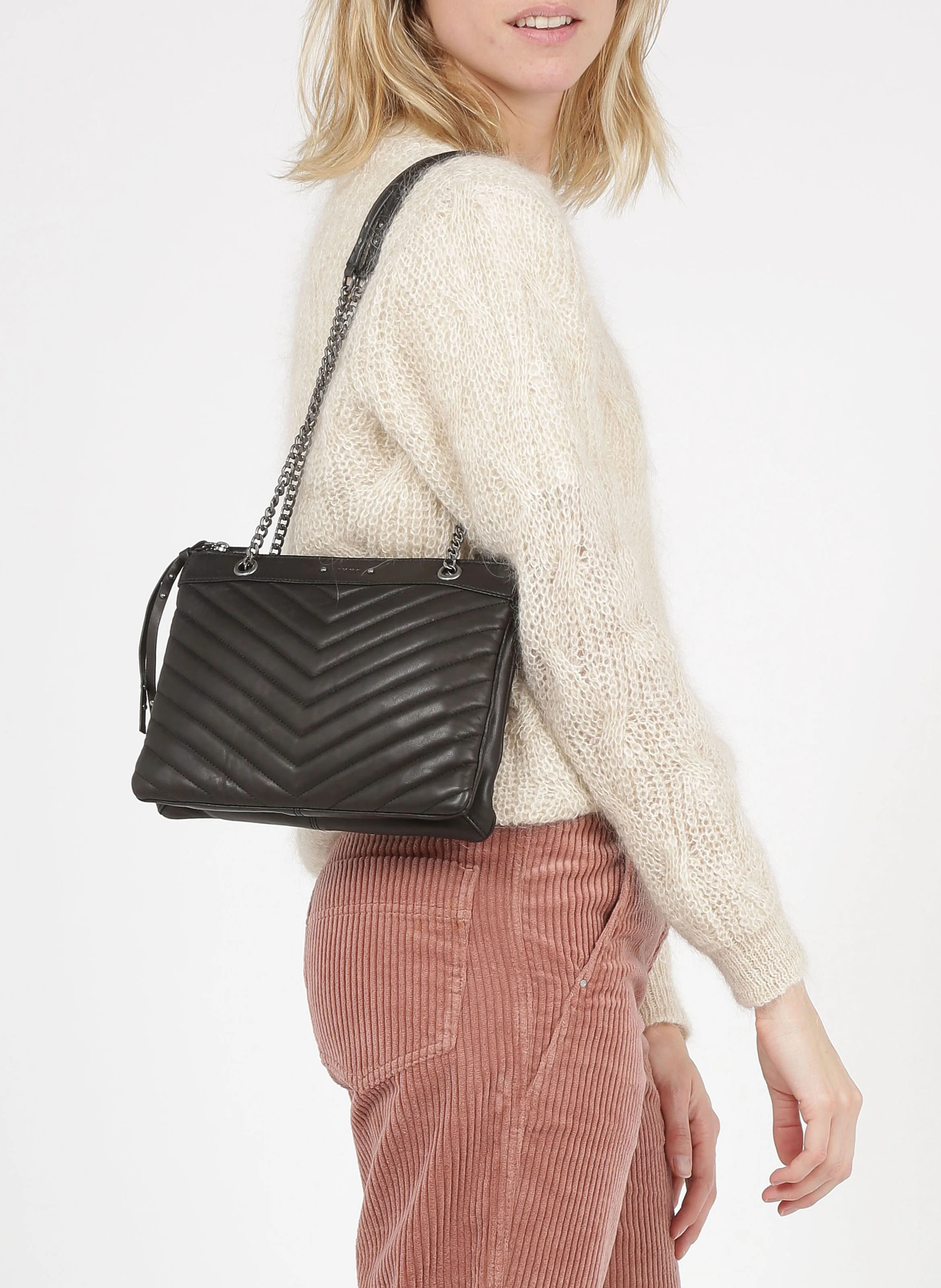 1440 - Sac en cuir matelassé | Noir
