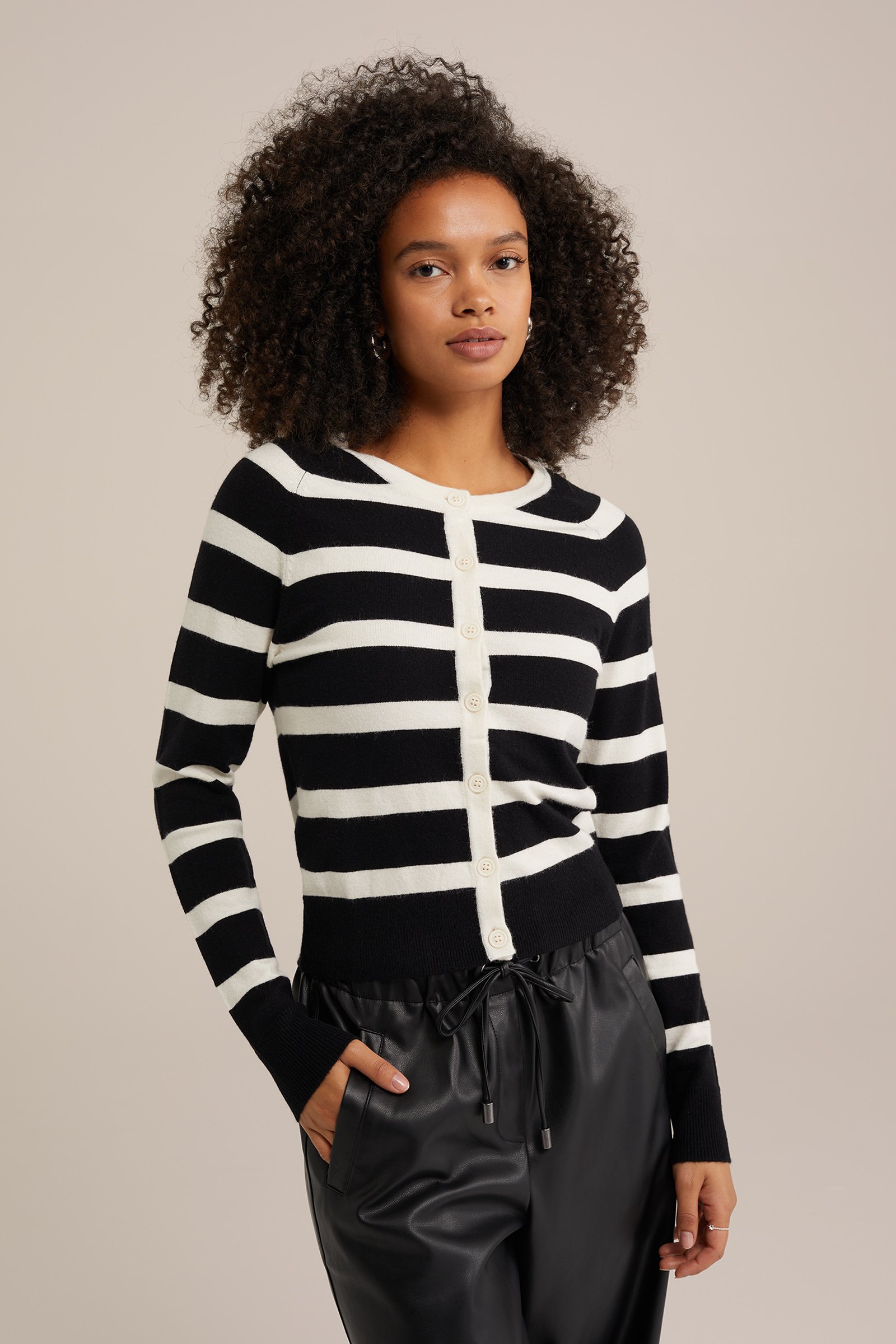 Gestreept vest WE Fashion Zwart