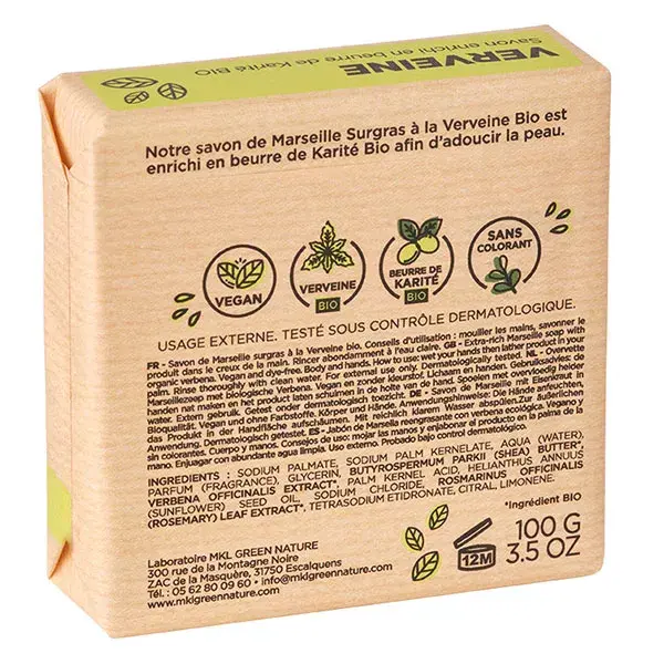 Sabonete de Marselha MKL Green Nature com Verbena 100g