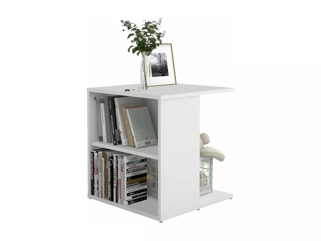 Table d'appoint Blanc 45x45x48 cm Aggloméré
