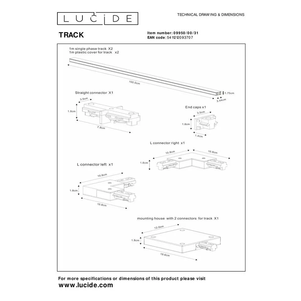 Lucide TRACK Railverlichting - Wit