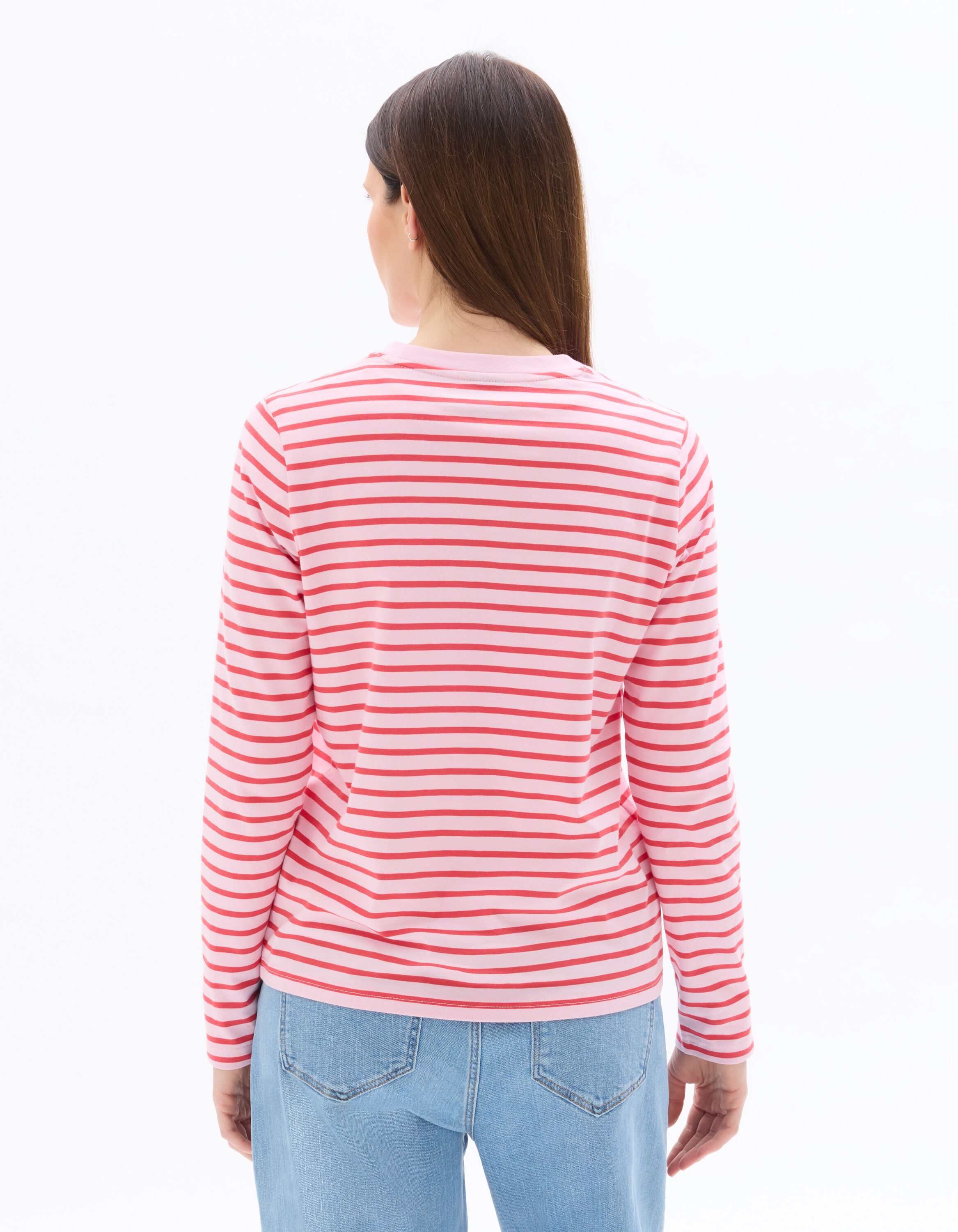 SMILEY - T-shirt marinière femme rose