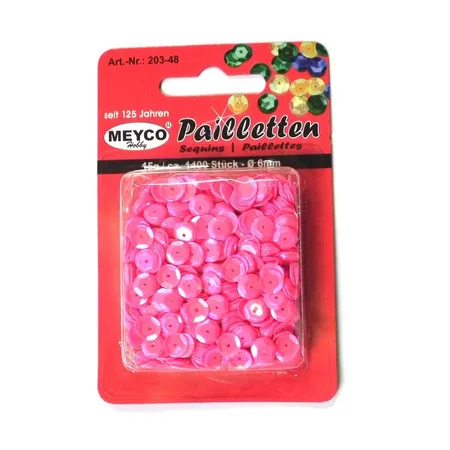 Meyco Pailletten pink irisierend, 1400 Stück, 6mm, 15g