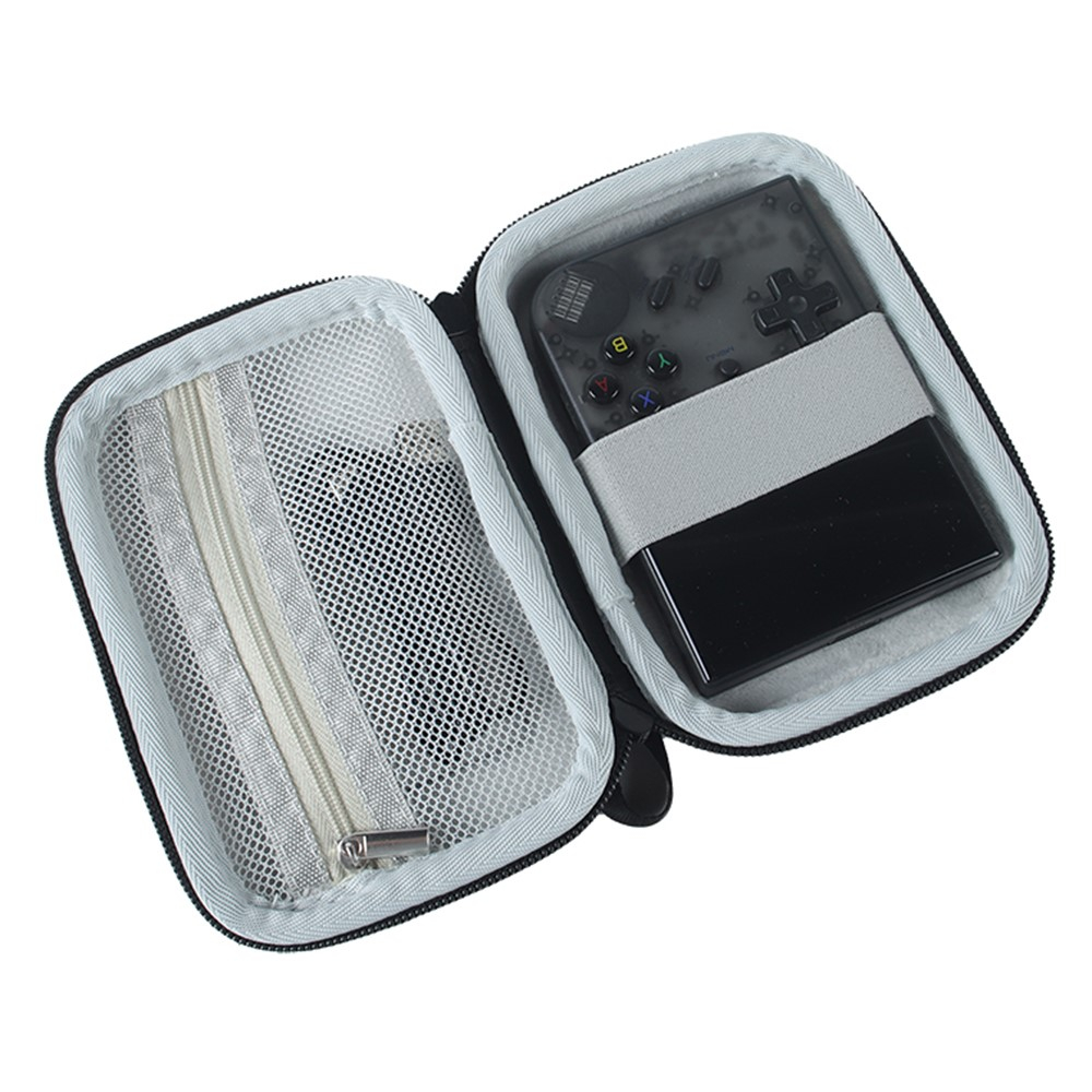 Anbernic RG35XX Reise Box Schutztasche Hartschale mit Handschlaufe - Schwarz / Grau