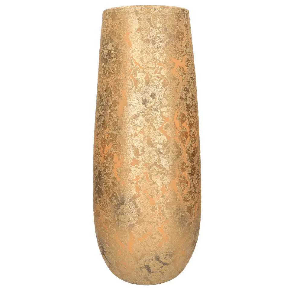 Mica Decorations Vaas - keramiek - flakes - goud - D21 x H55 cm