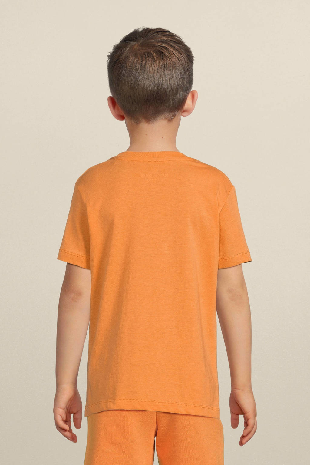 JACK & JONES T-shirt JCOKAPPER met logo lichtoranje