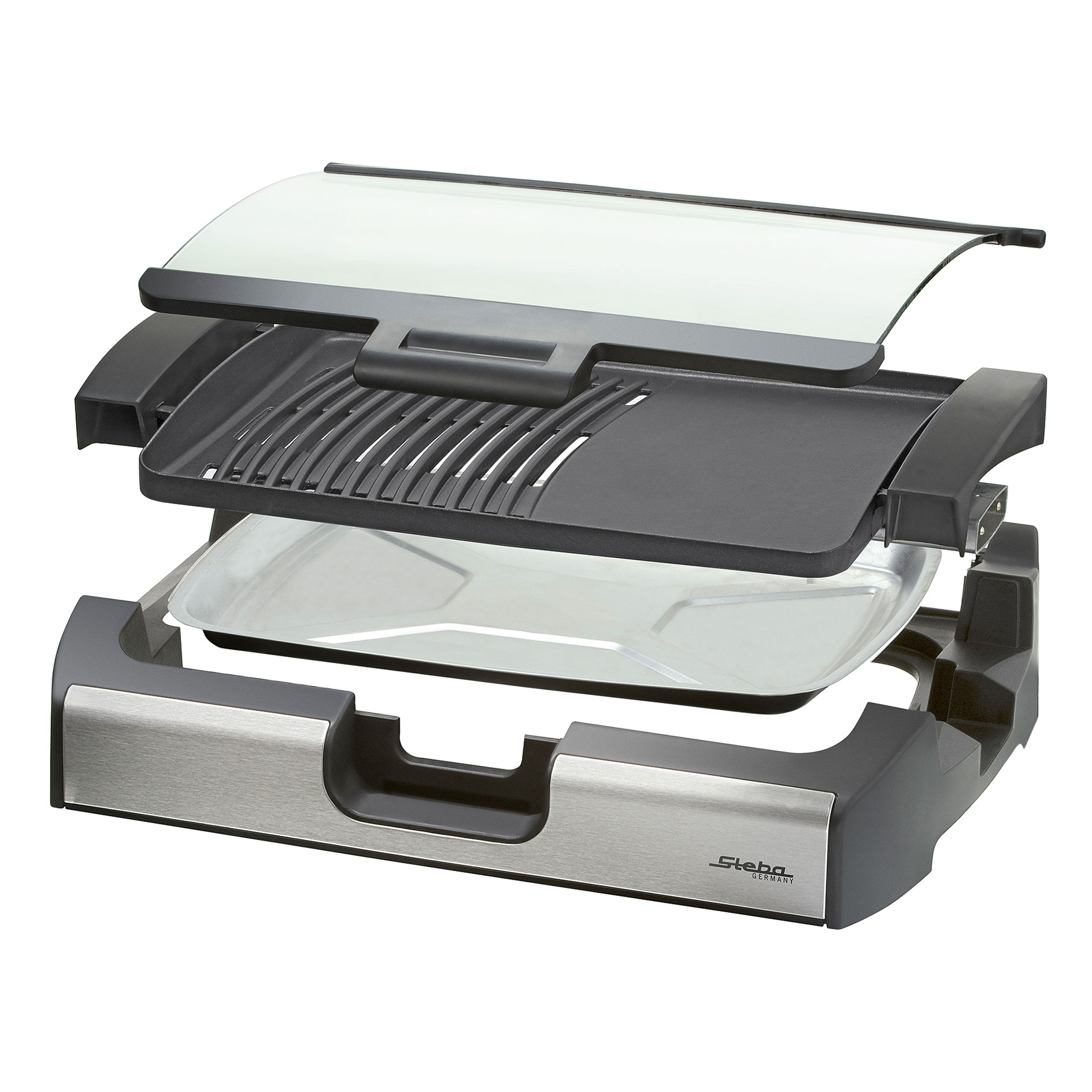 STEBA BBQ-Tischgrill VG 200 - Edelstahl-schwarz - 2200 Watt