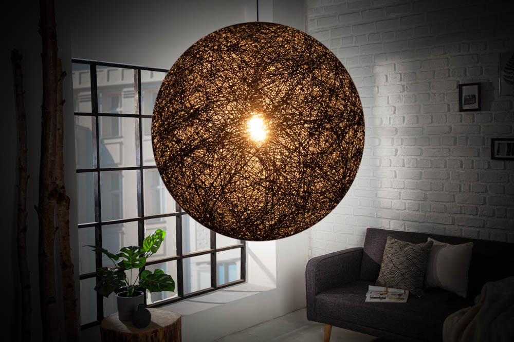 Filigrane Hängelampe COCOONING XL 60cm schwarz Kugelleuchte
