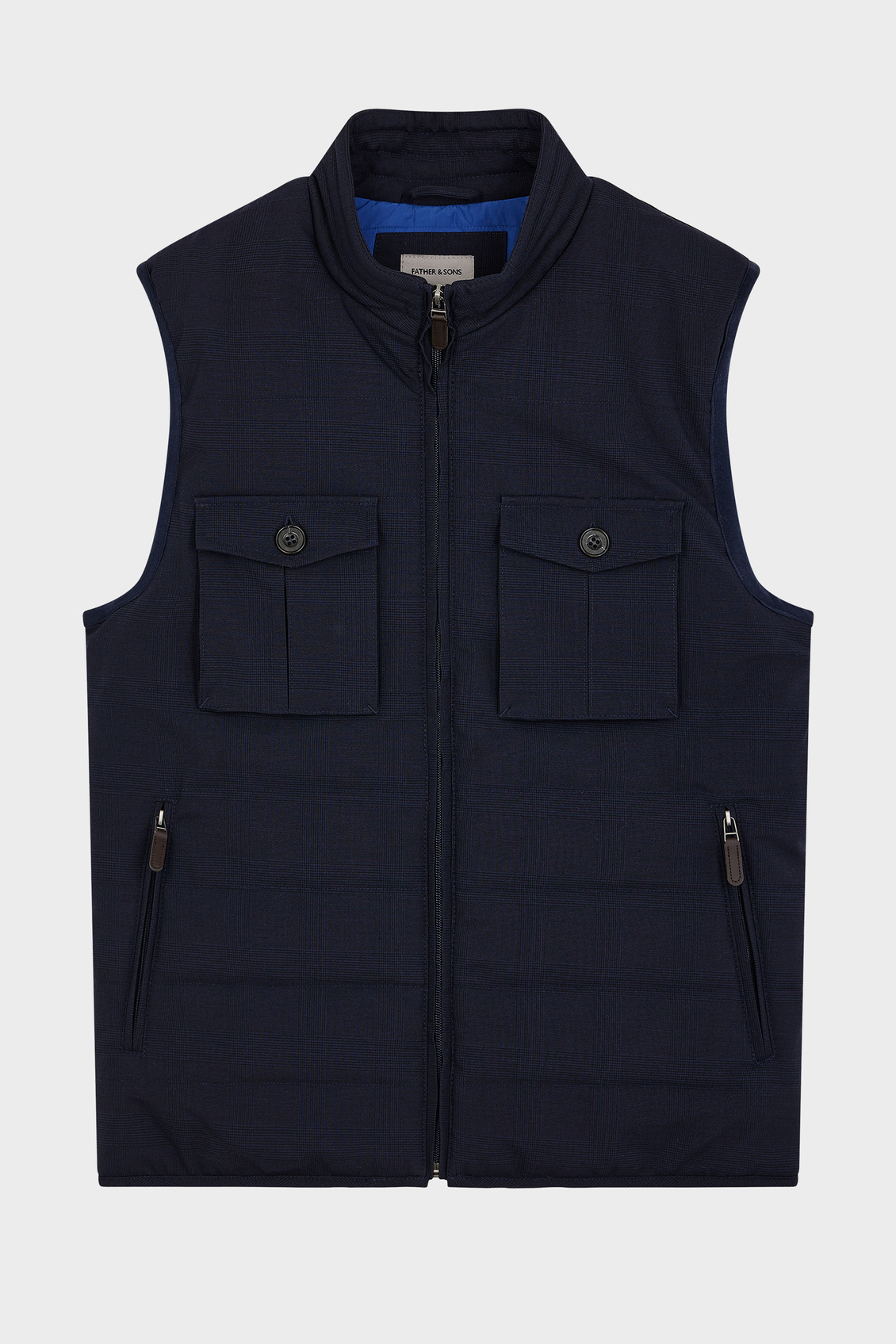 Doudoune light sans manches bleu marine Prince de Galles