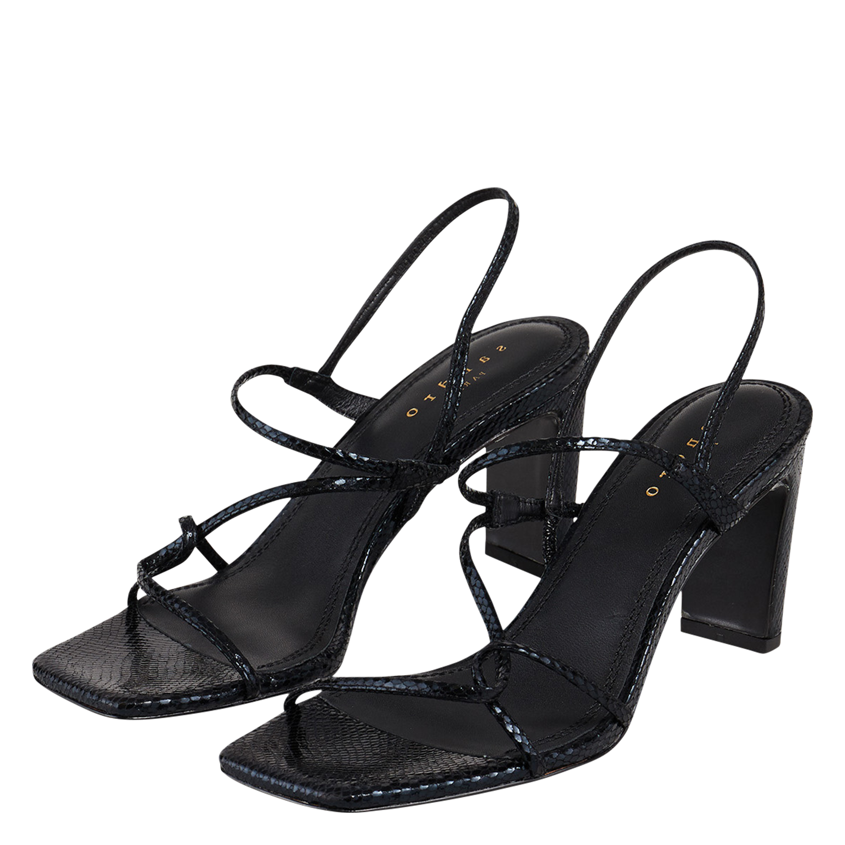 Sandales hautes en cuir | Noir