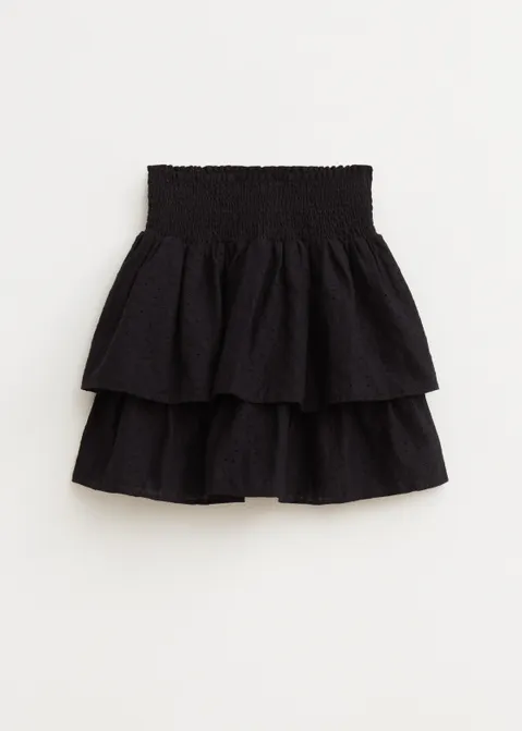Rok met broderie zwart (ZWART)