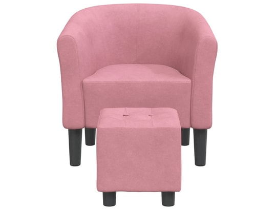 VIDAXL - Fauteuil cabriolet avec repose-pied rose velours