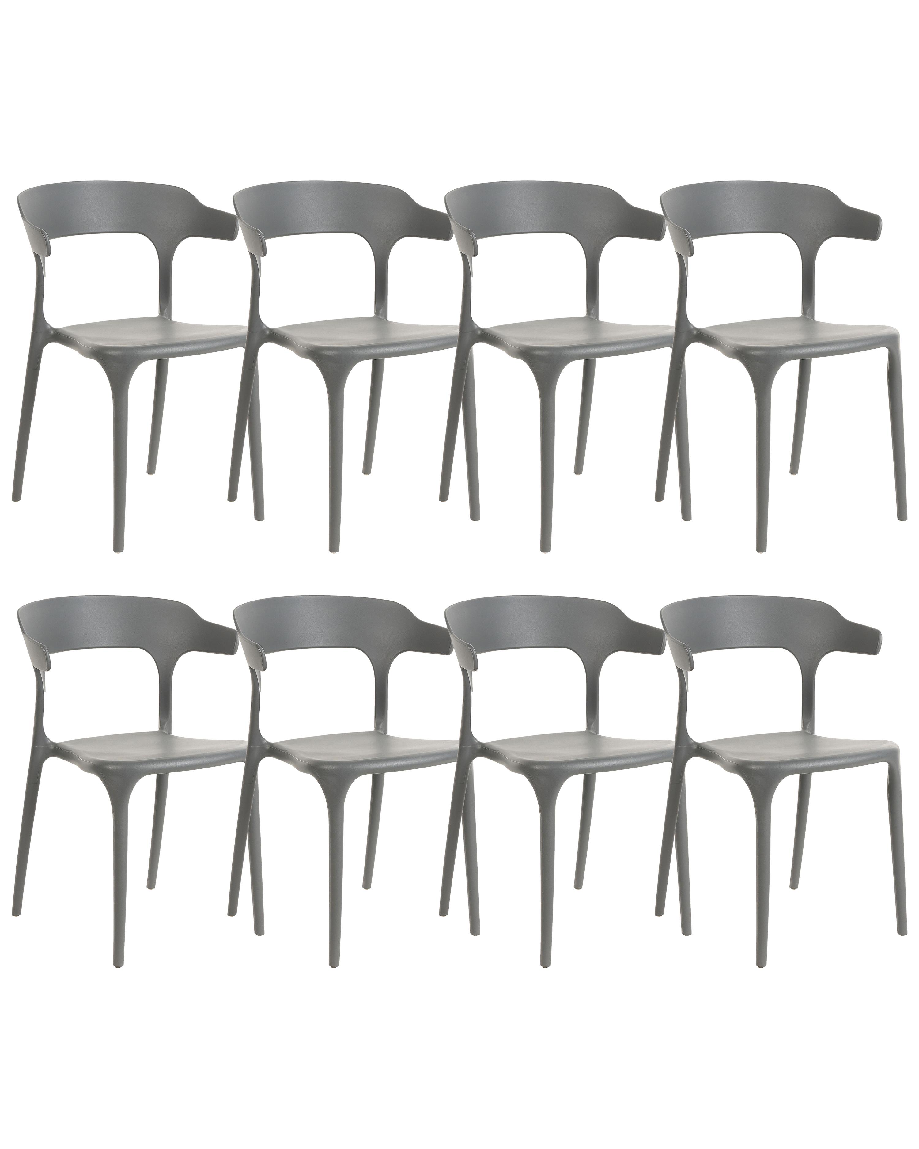 Set van 8 eetkamerstoelen GUBBIO Grijs