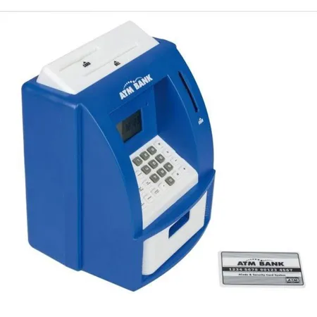 Idena Spardose Geldautomat Digital mit Sound, blau
