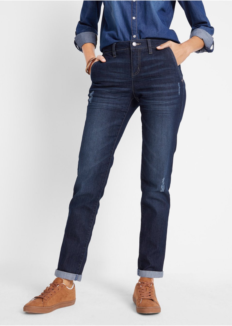Jean extensible confort-stretch, Boyfriend