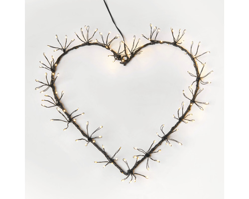 LED metalen hart Ø 30 cm Lafiora warm witte lichtkleur incl. timerfunctie
