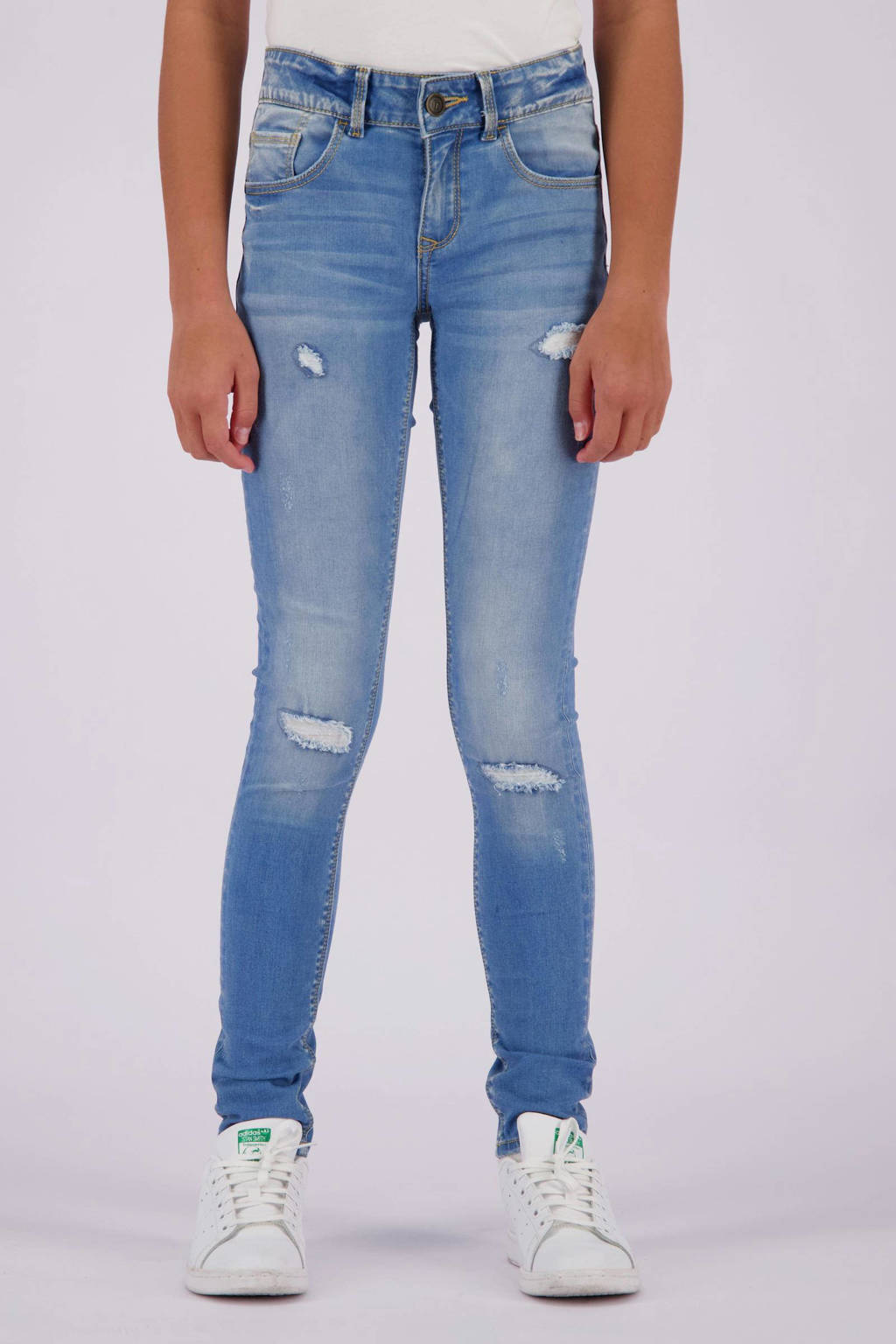 Raizzed skinny jeans Chelsea Crafted met slijtage mid blue stone