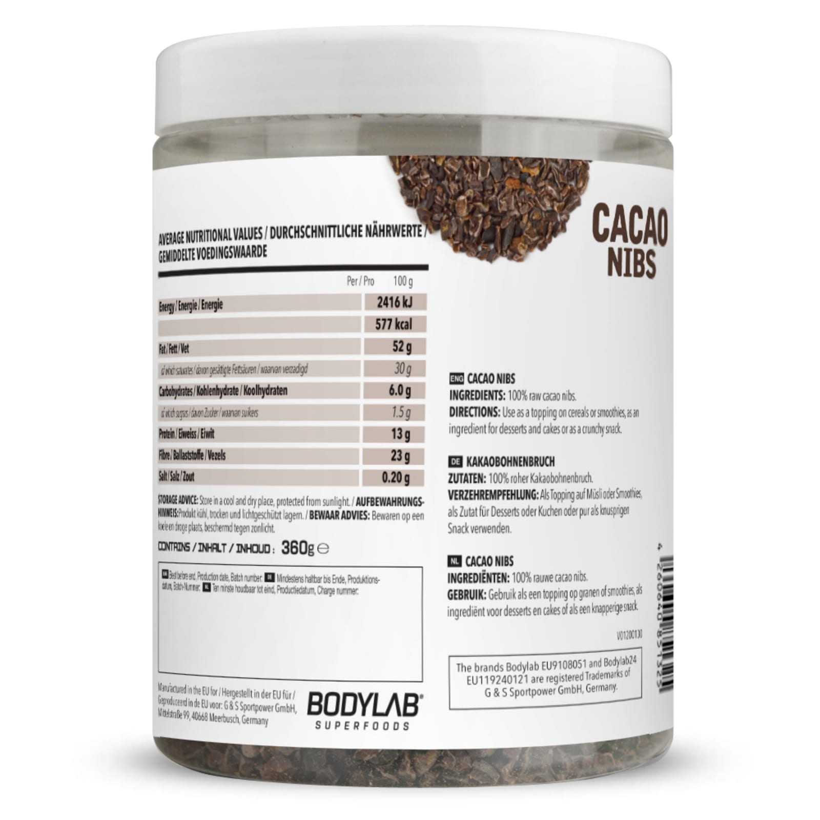 Cacao Nibs Raw (360g)