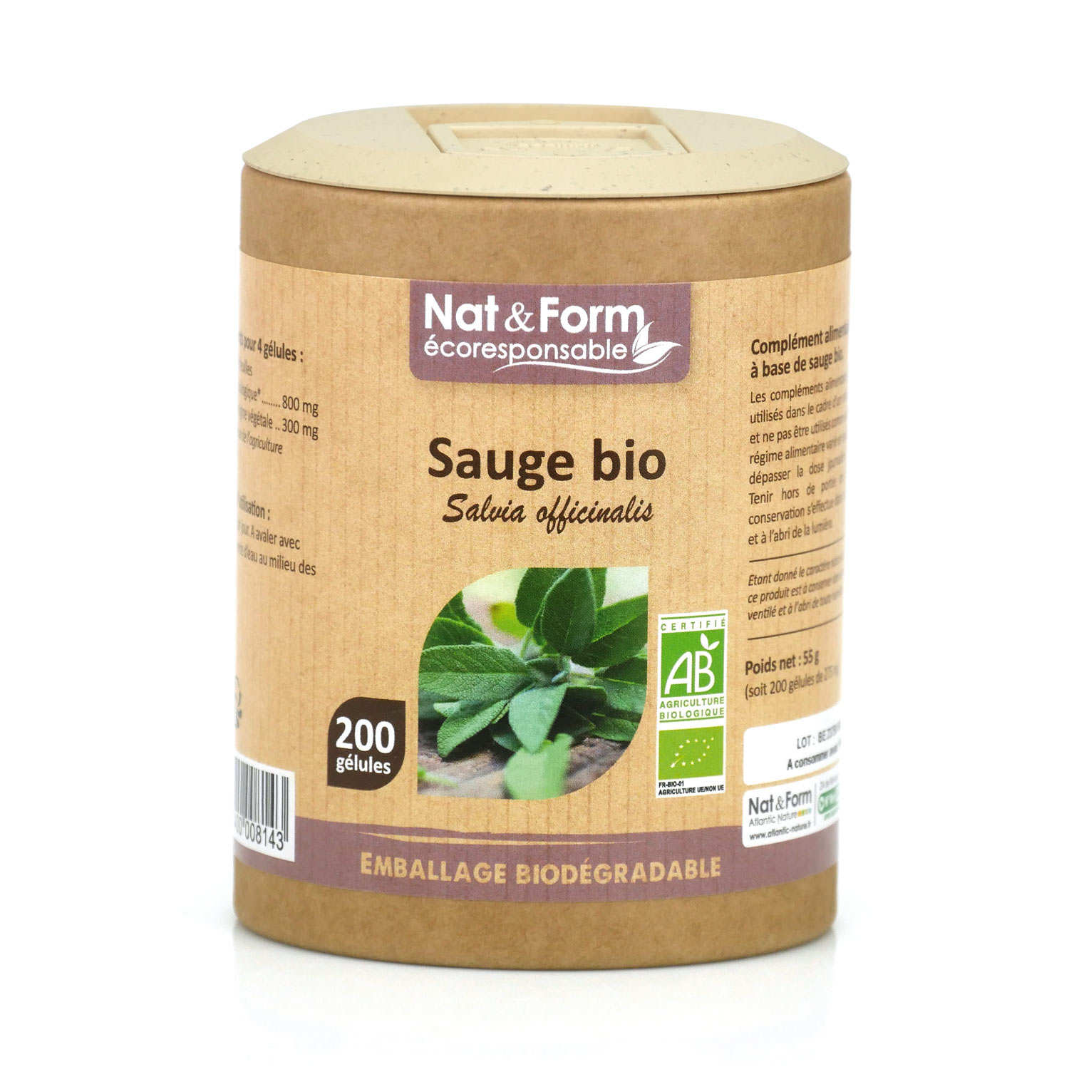 Sauge bio - 200 gélules de 275mg
