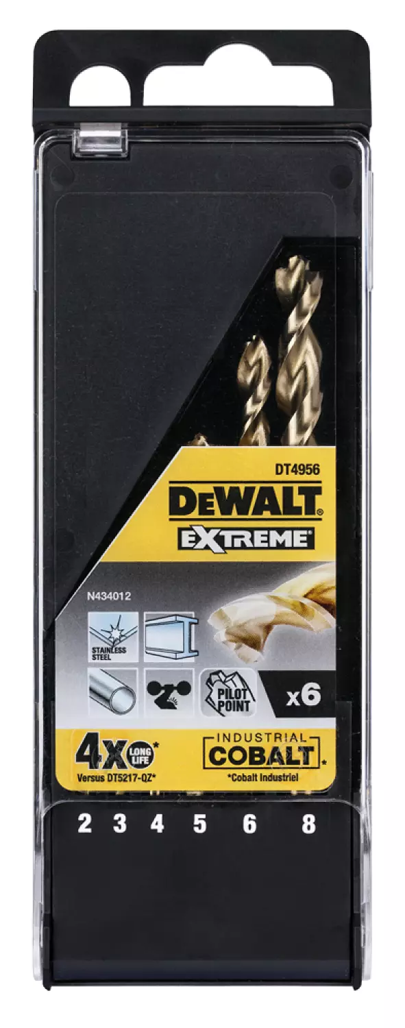DeWALT DT4956 6 delige metaalboren in cassette