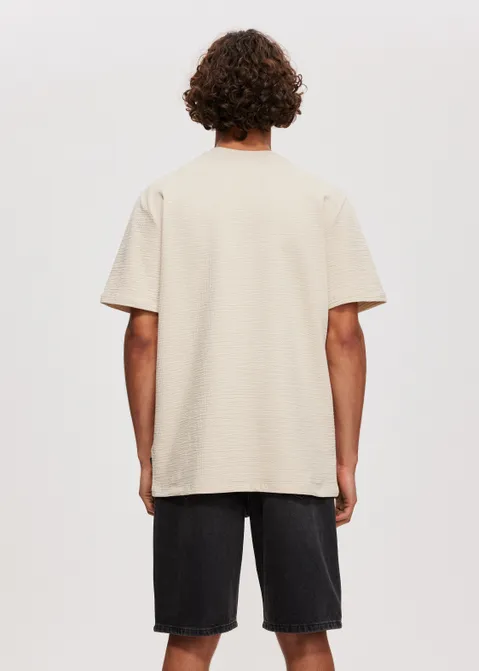 T-shirt met structuur zand (ZND.L)