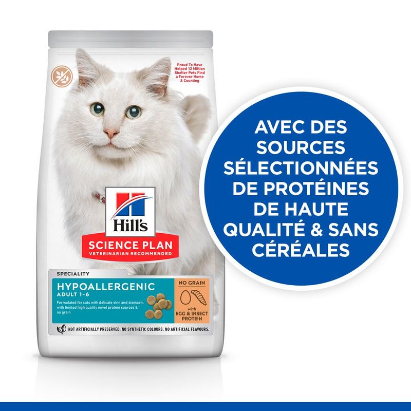 Hill's Science Plan Adult Hypoallergenic œuf, protéines d'insectes