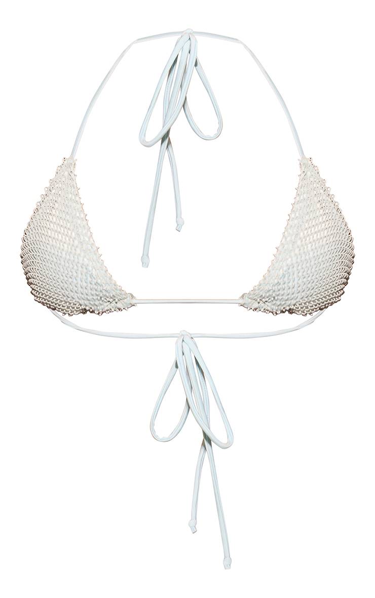 Bleu Pâle Haut De Bikini Triangle Texturé Pour La Natation