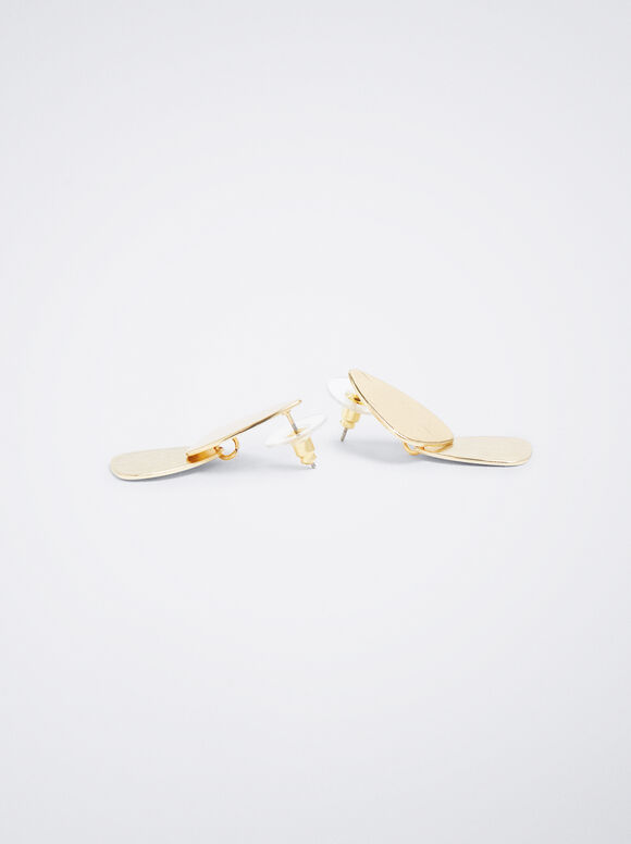 Brincos Metálicos Dourados - Dourado
