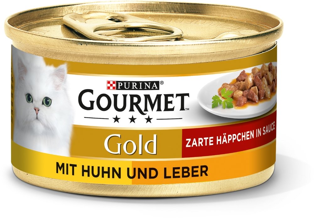 Gourmet Gold Zarte Häppchen mit Huhn & Leber