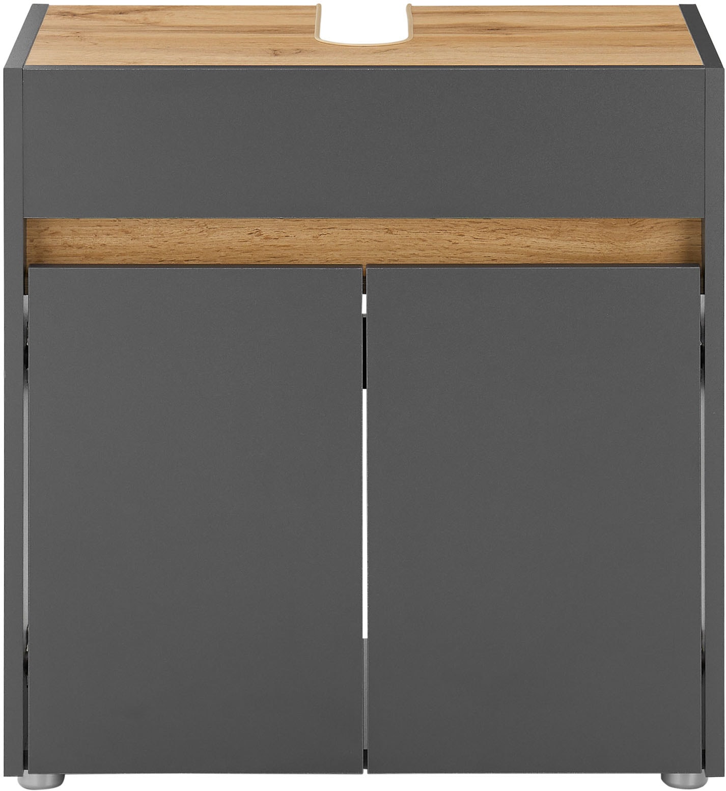 INOSIGN Waschbeckenunterschrank »CITY/GIRON, Waschtisch mit Griffmulde, Badschrank in zeitlosem Design« in den Farben Weiss und Anthrazit verfügbar, viel Stauraum