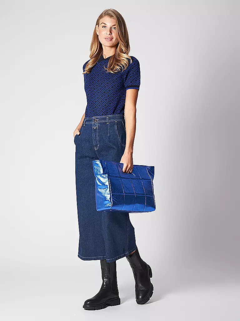 JULIA SKERGETH Ledertasche - Shopper THE QUILTED BAG SOFT blau