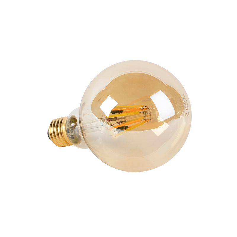 E27 dim to warm LED lamp G95 goud 8W 806 lm 2000-2700K