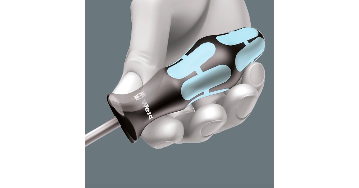 Wera3334/6 Schroevendraaier-set, RVS + houder, 6‑delig  (Zwart/blauw)