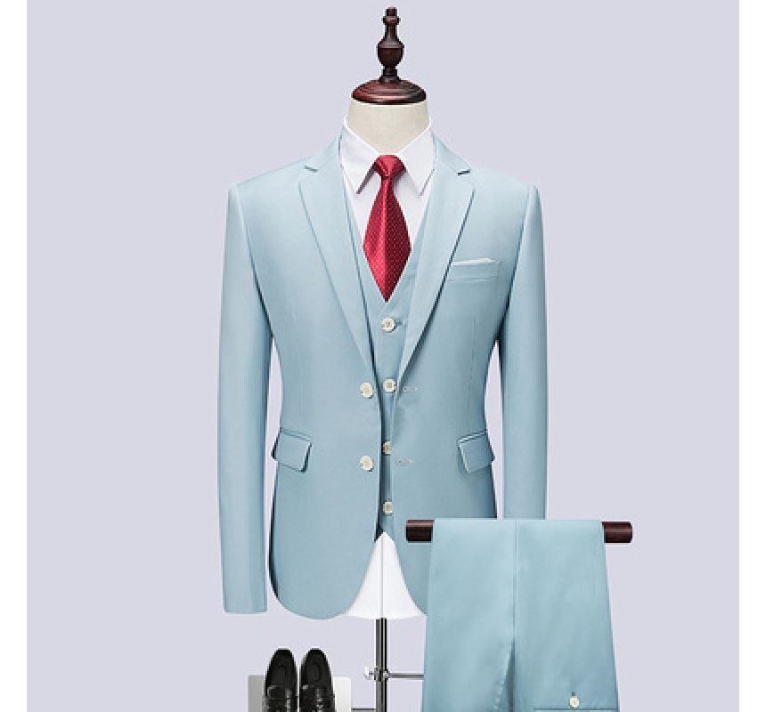 Sheck - Set: Enkelrijs blazer + vest + pantalon