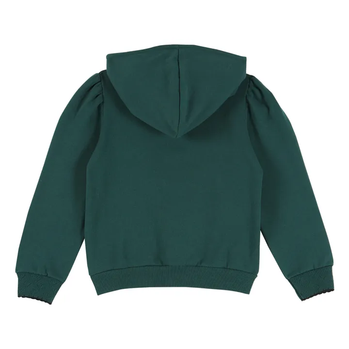 Emile et Ida Sweat Zippé Capuche Coton Bio | Vert
