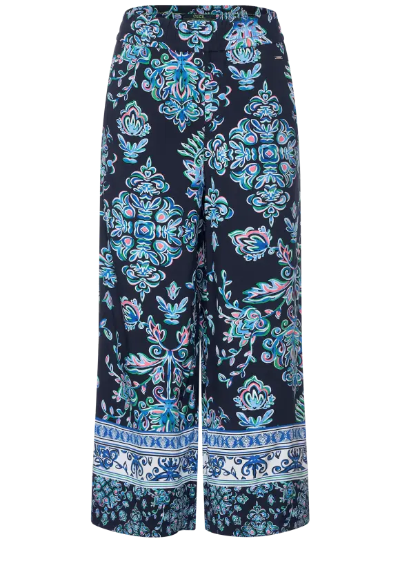 Casual Fit Hose mit Print - deep blue