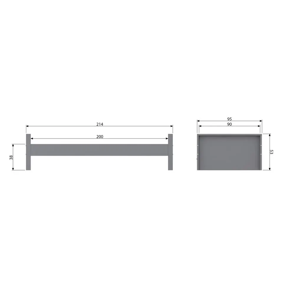 WOOOD Morris Bed Excl Lade - Grenen - Leem - 214x53x95