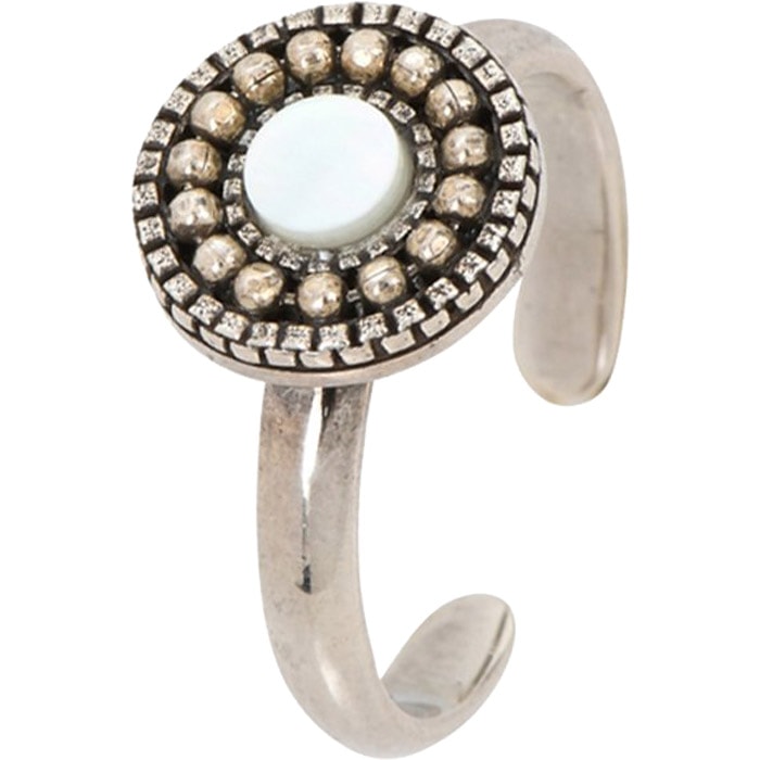 Bague Hawai - Métal doré à l’or blanc & nacre